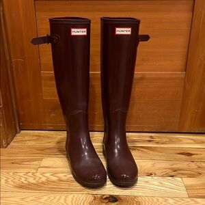 Hunter Dark Burgundy Tall Rain Boots